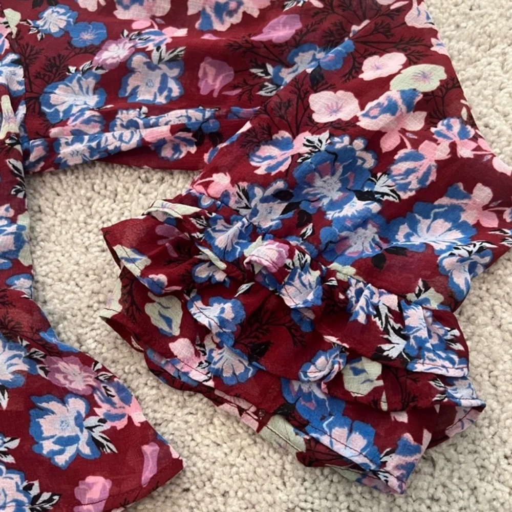Free People - Maybel Floral Blouse-Size Medium - Picture 8 of 9